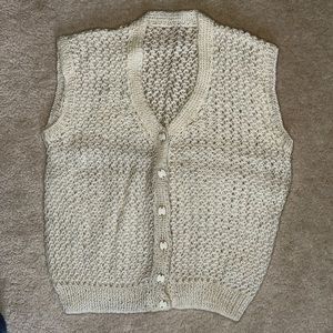 Hand Knitted Sleeveless Cardigan